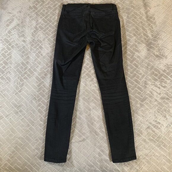 J Crew Womens 26 Denim Jeans Black Skinny Toothpick Stretch Low Rise Goth Grunge - Picture 9 of 11